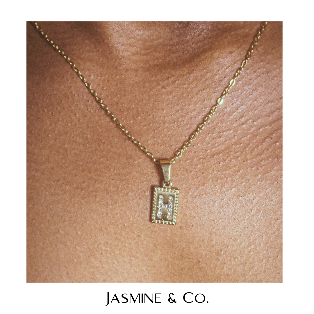Sweetheart Initial Pendant Necklace | Stainless Steel 18K Gold Plated
