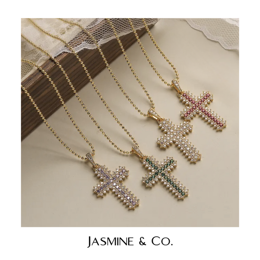 Radiant Diamond Cross Necklace