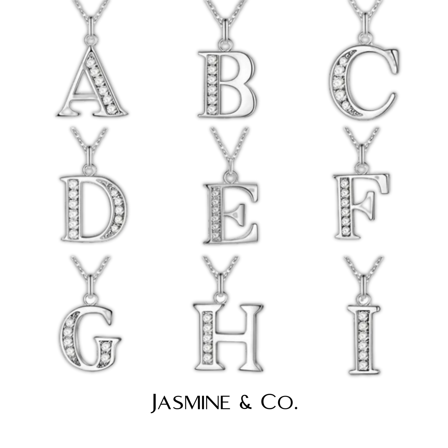 Simple Silver Initial Necklaces