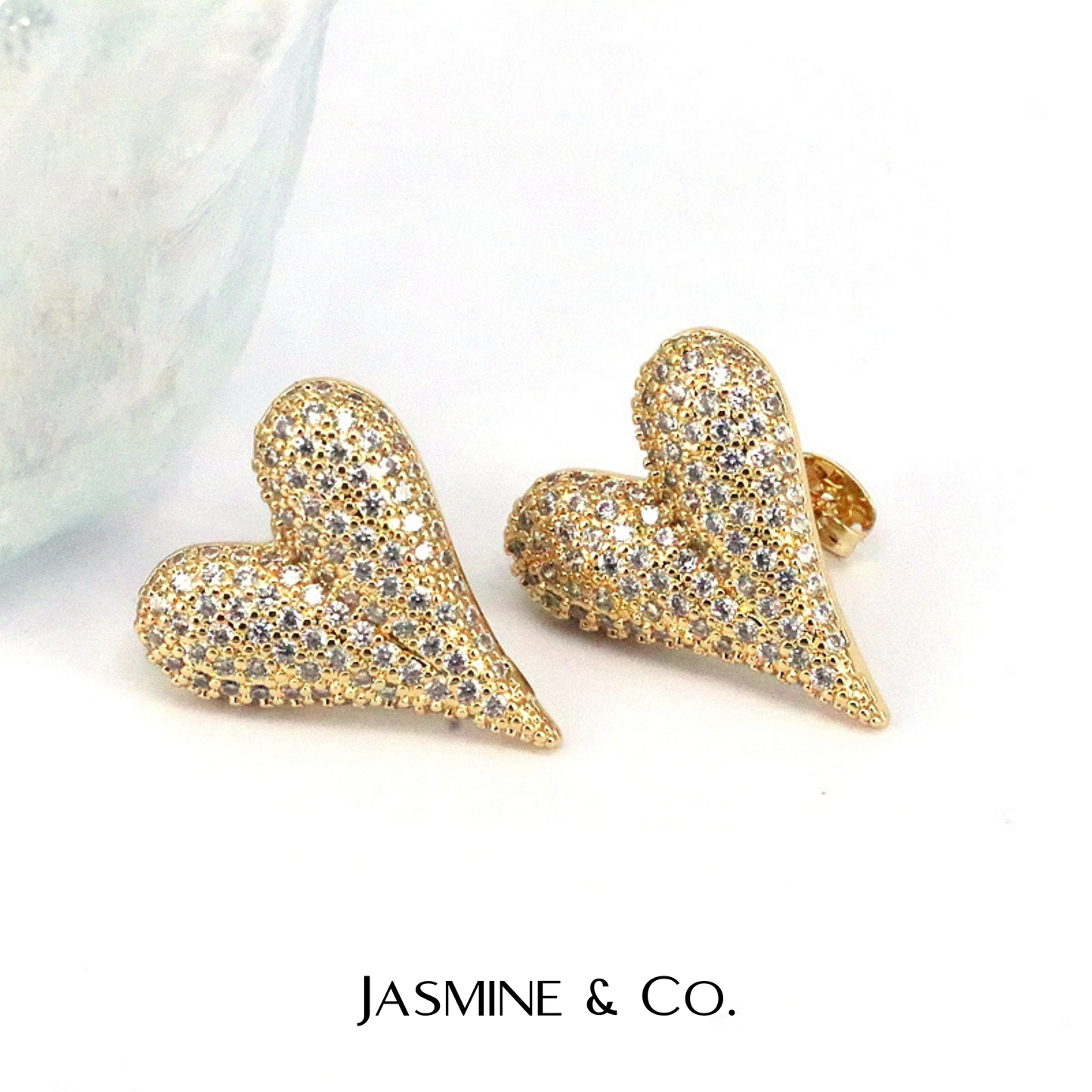Diamond Dancing Heart Earrings