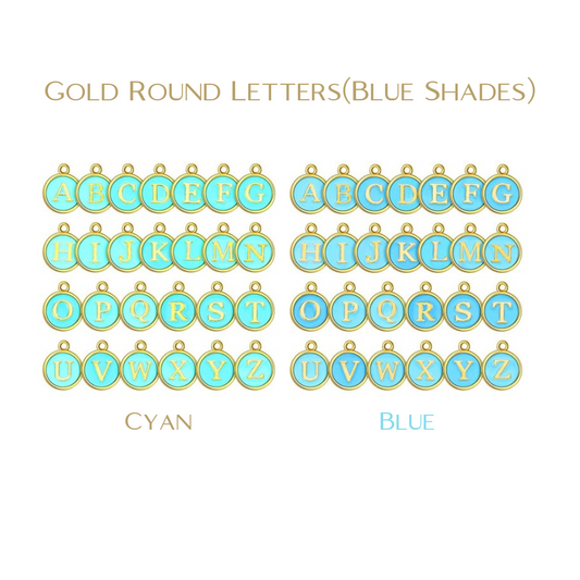 Gold Round Letters (Blue Shades)