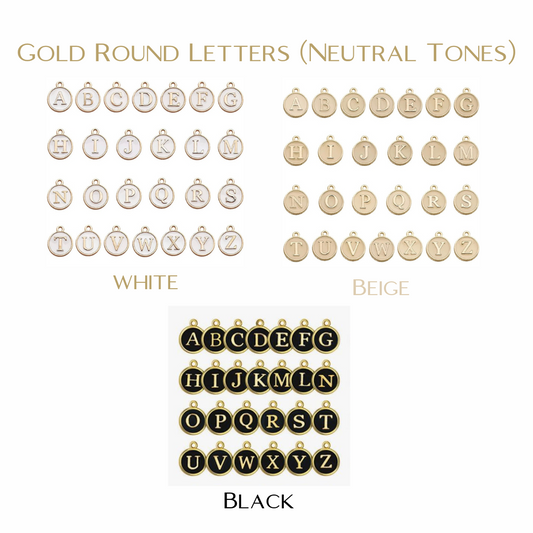 Gold Round Letters (Neutral Tones)